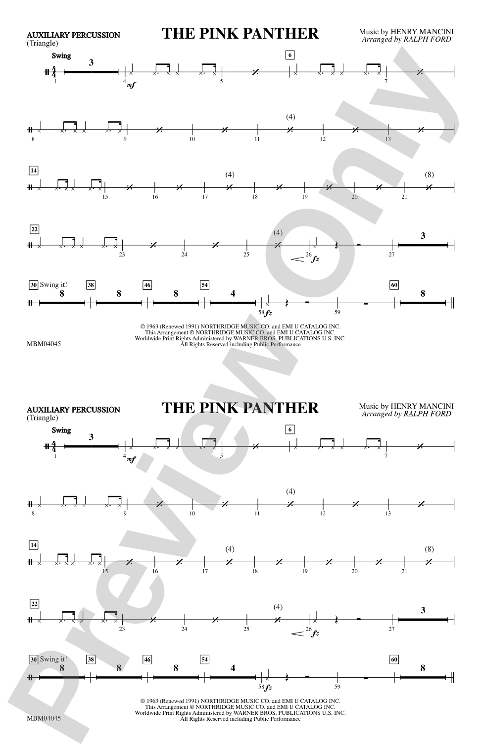 The Pink Panther: Auxiliary Percussion