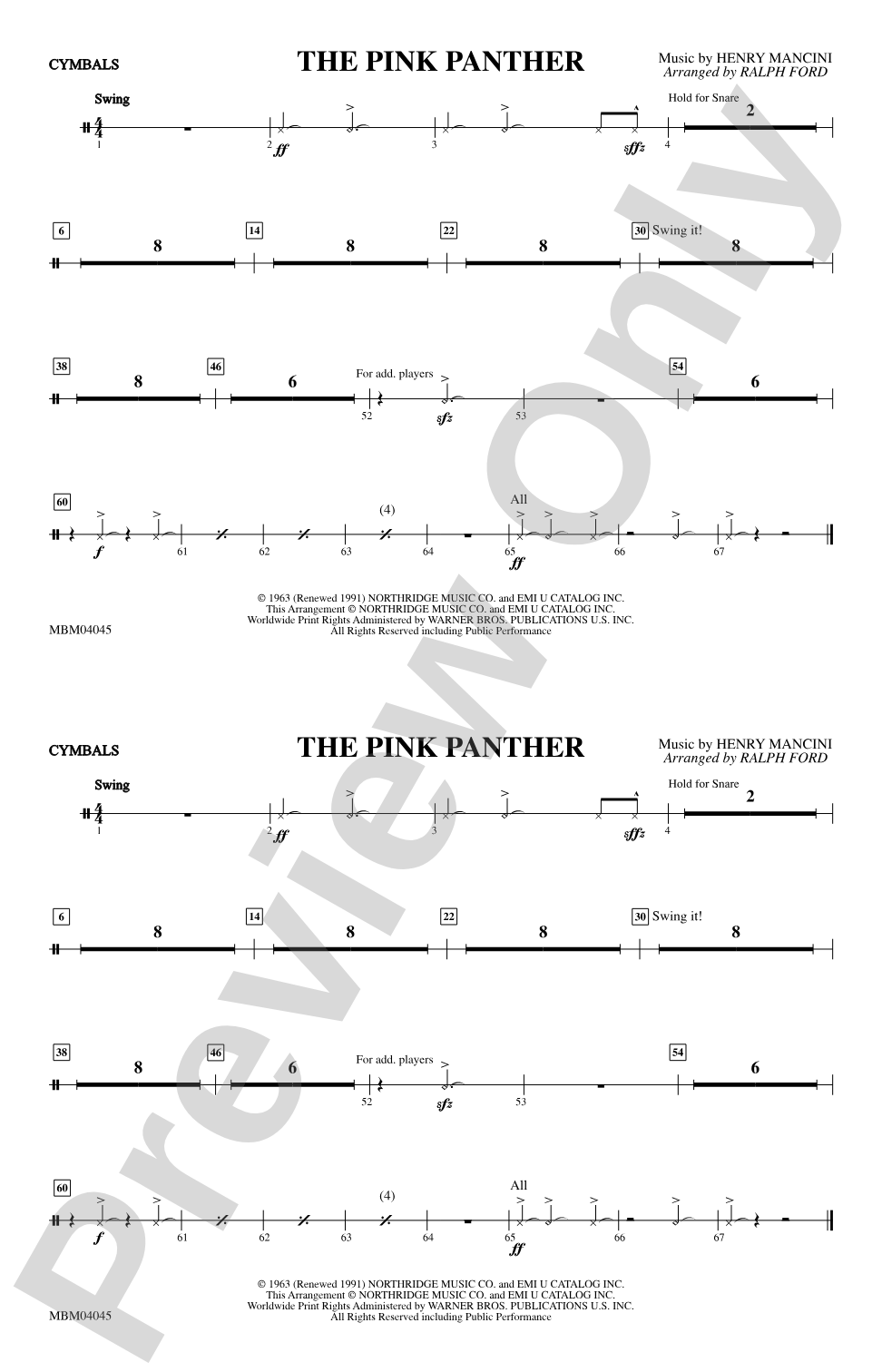 The Pink Panther: Cymbals