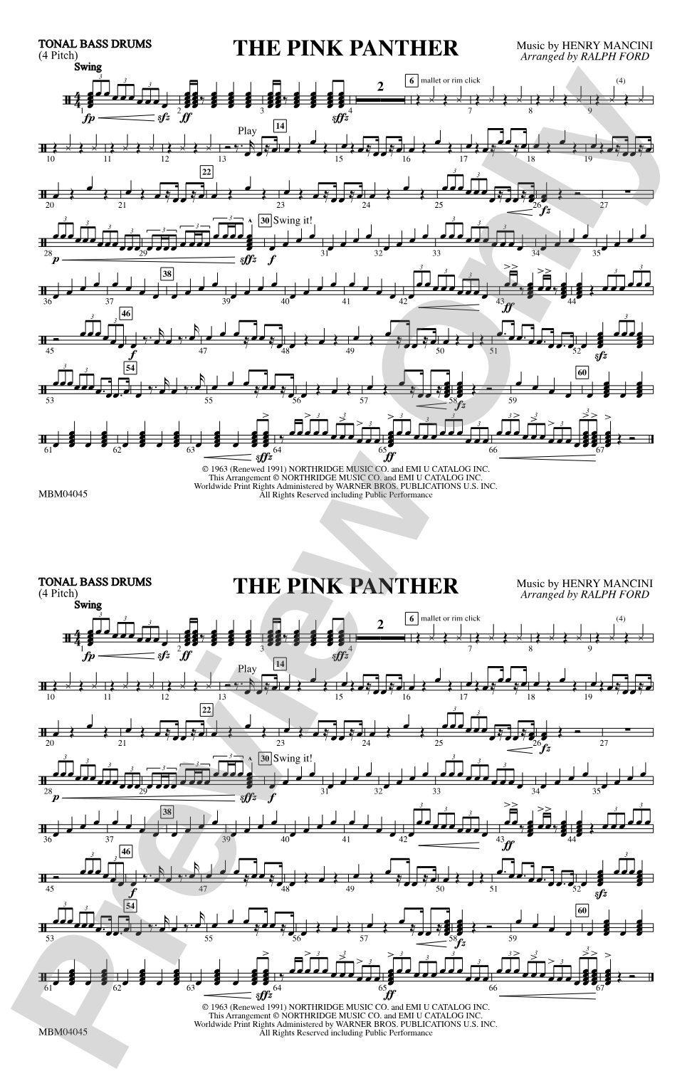 The Pink Panther: Tonal Bass Drum