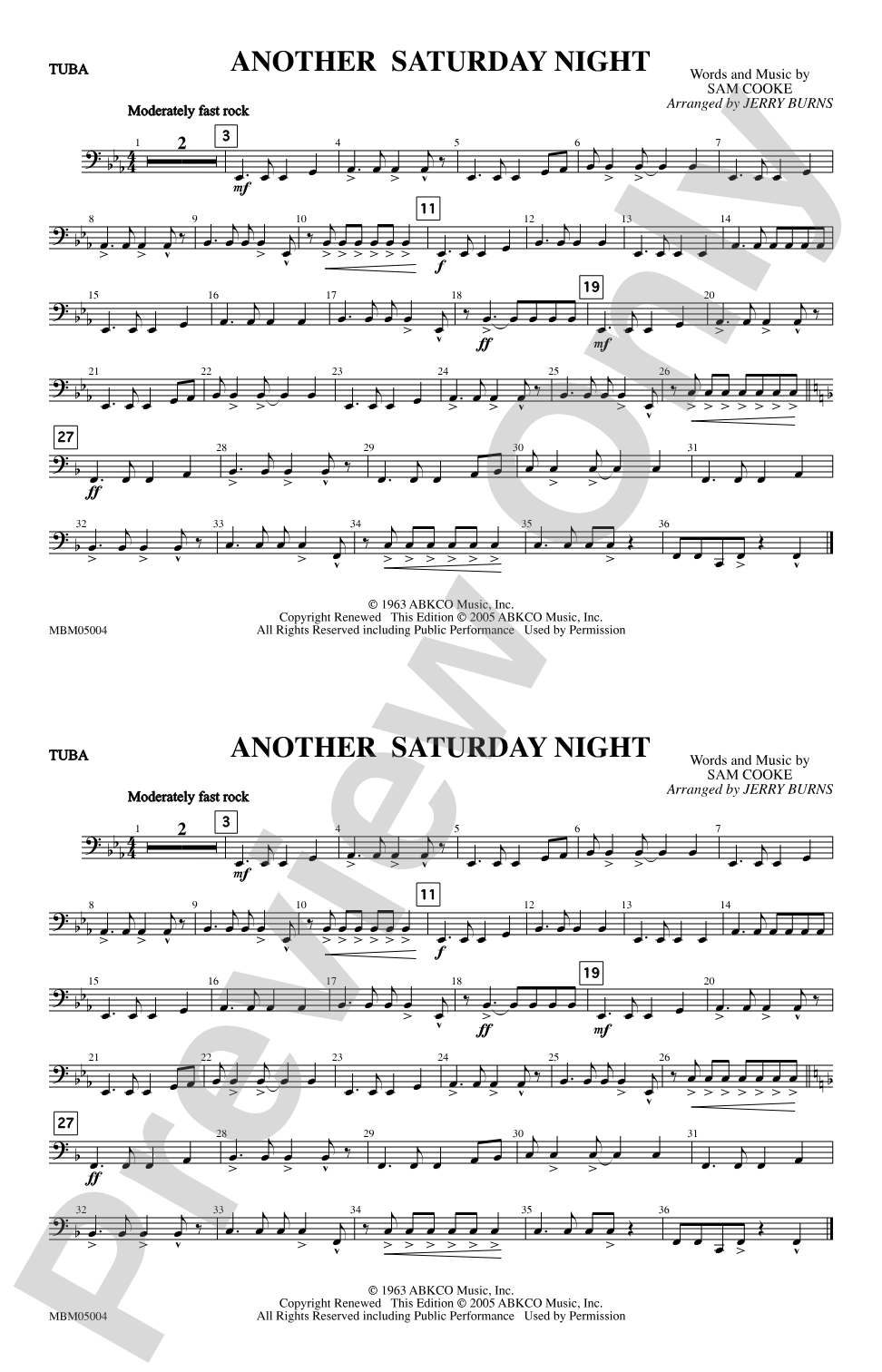 Another Saturday Night: Tuba