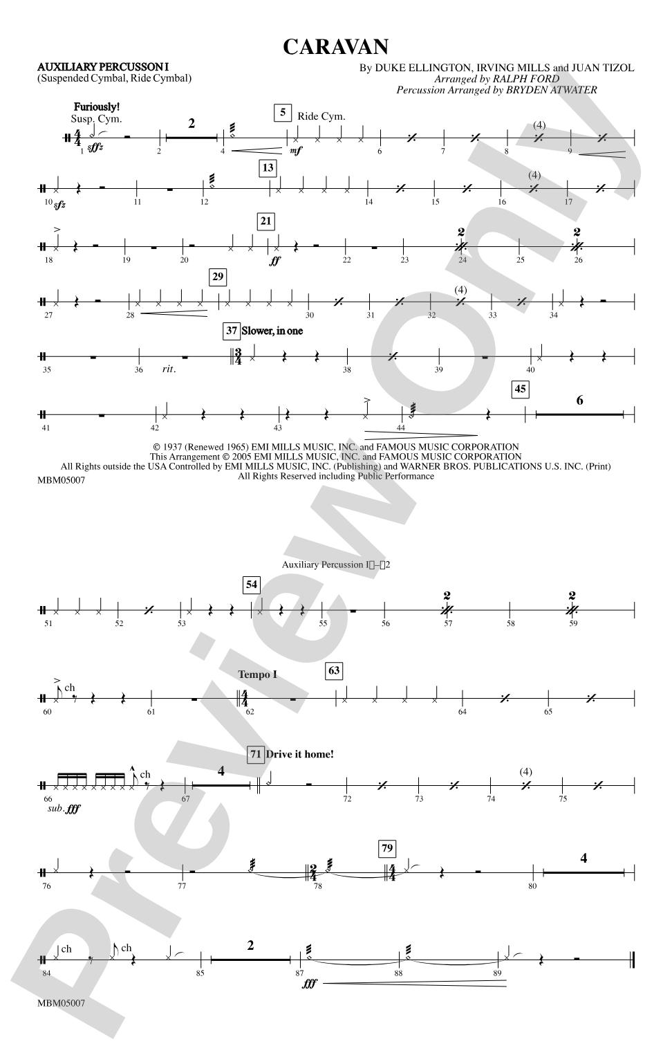 Caravan: Auxiliary Percussion 1