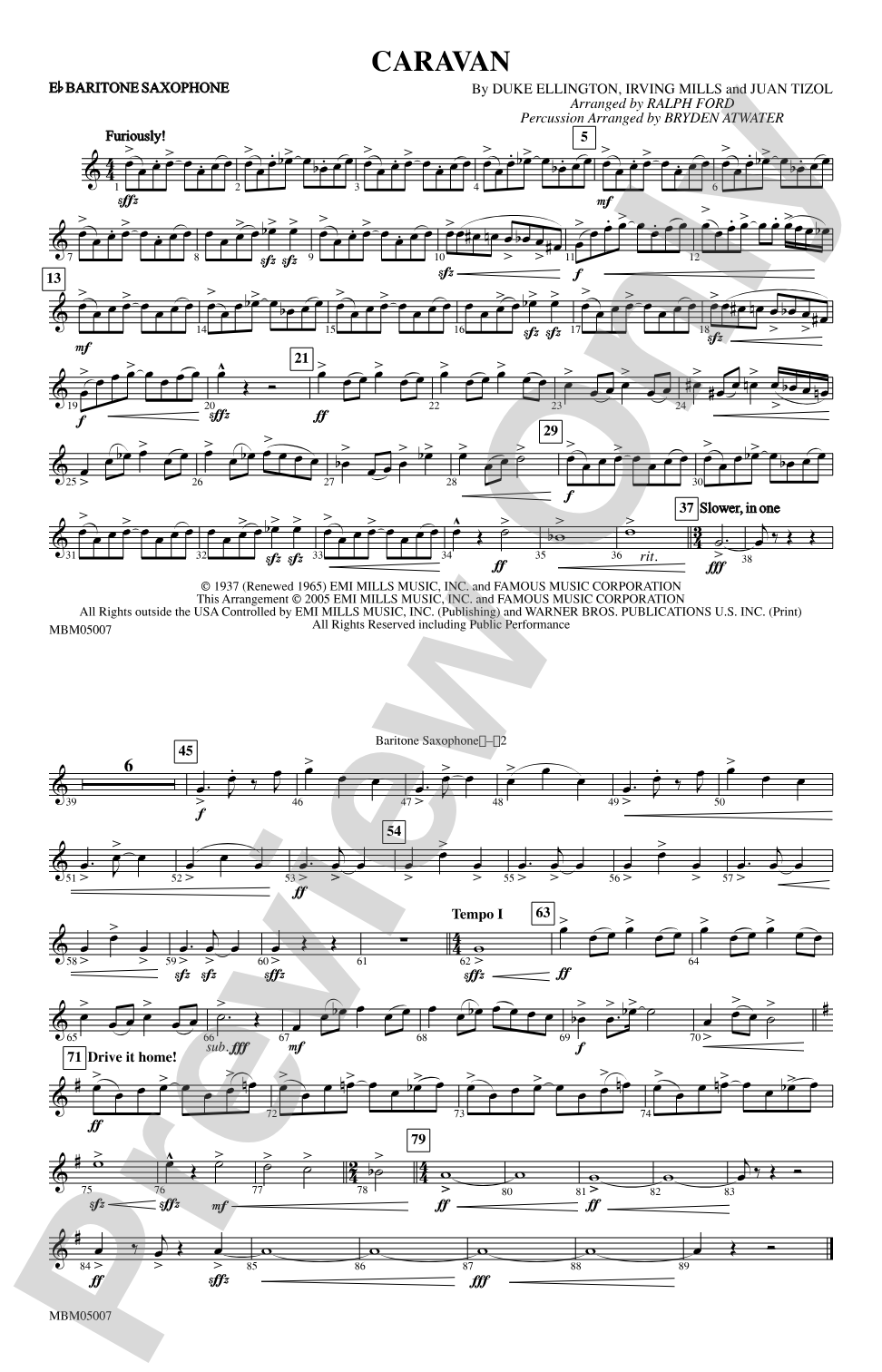 Caravan: E-flat Baritone Saxophone