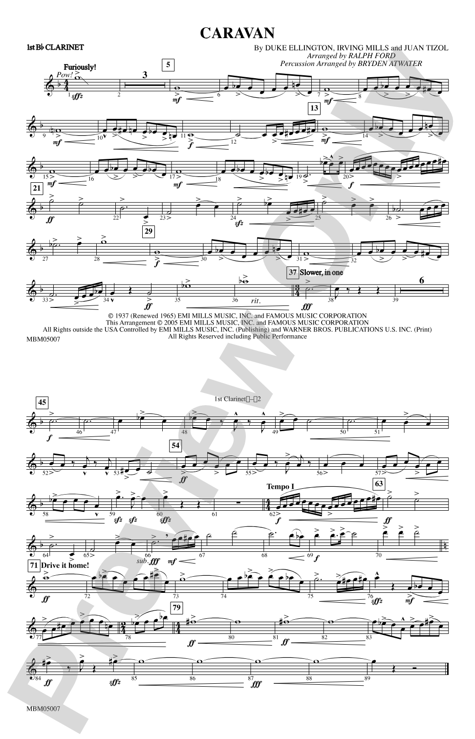 Caravan: 1st B-flat Clarinet