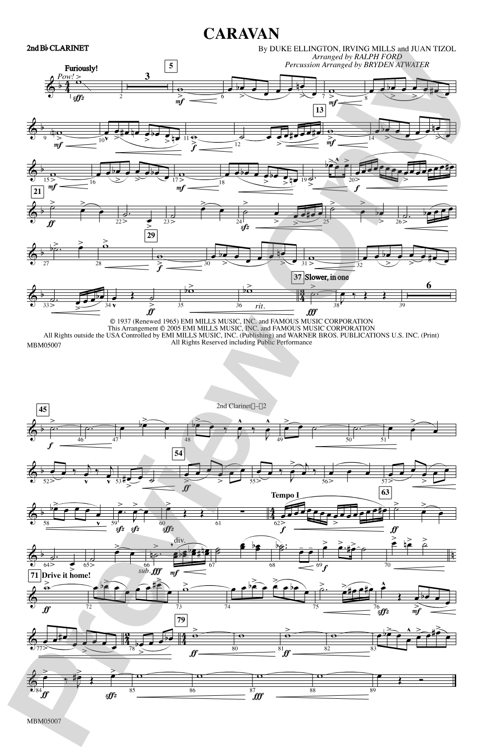 Caravan: 2nd B-flat Clarinet