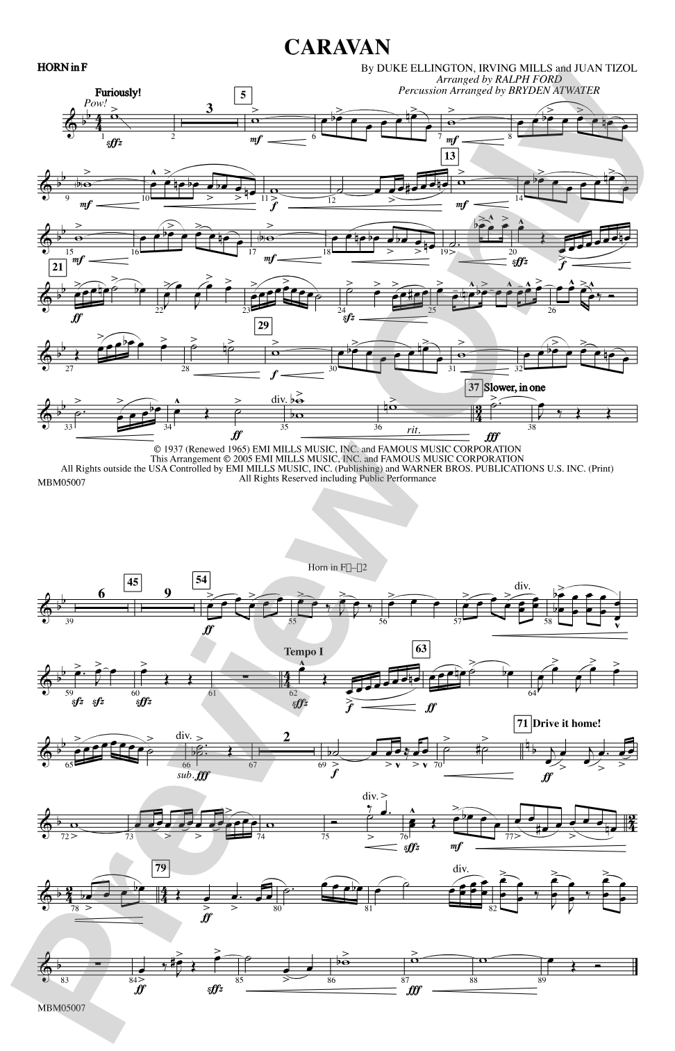 Caravan: 1st F Horn
