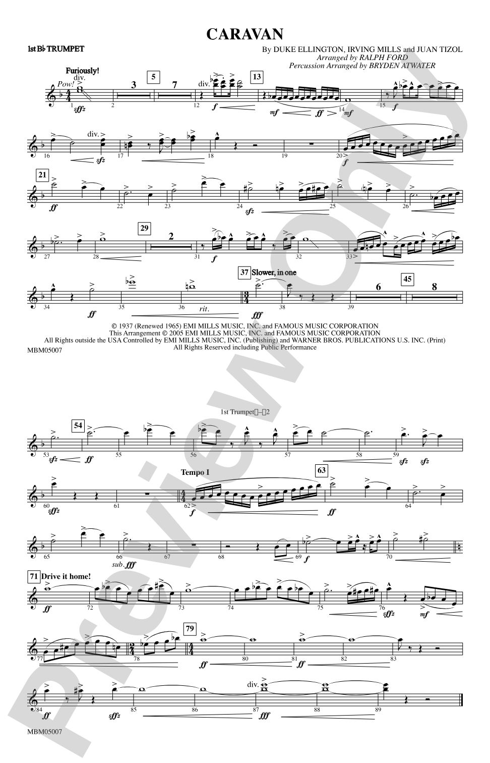 Caravan: 1st B-flat Trumpet