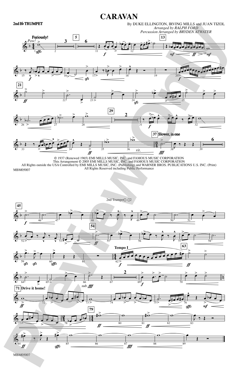 Caravan: 2nd B-flat Trumpet