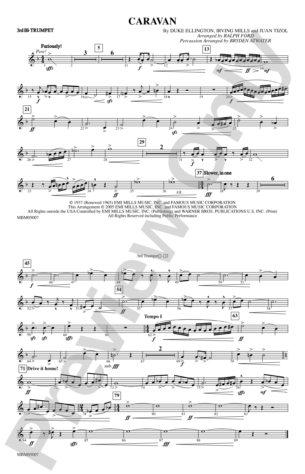 Caravan: 3rd B-flat Trumpet