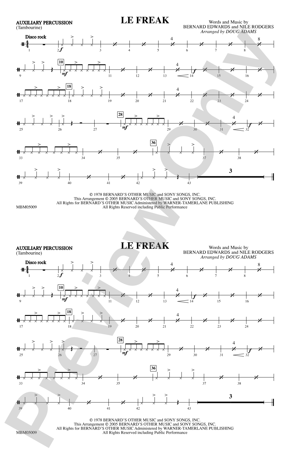 Le Freak: Auxiliary Percussion
