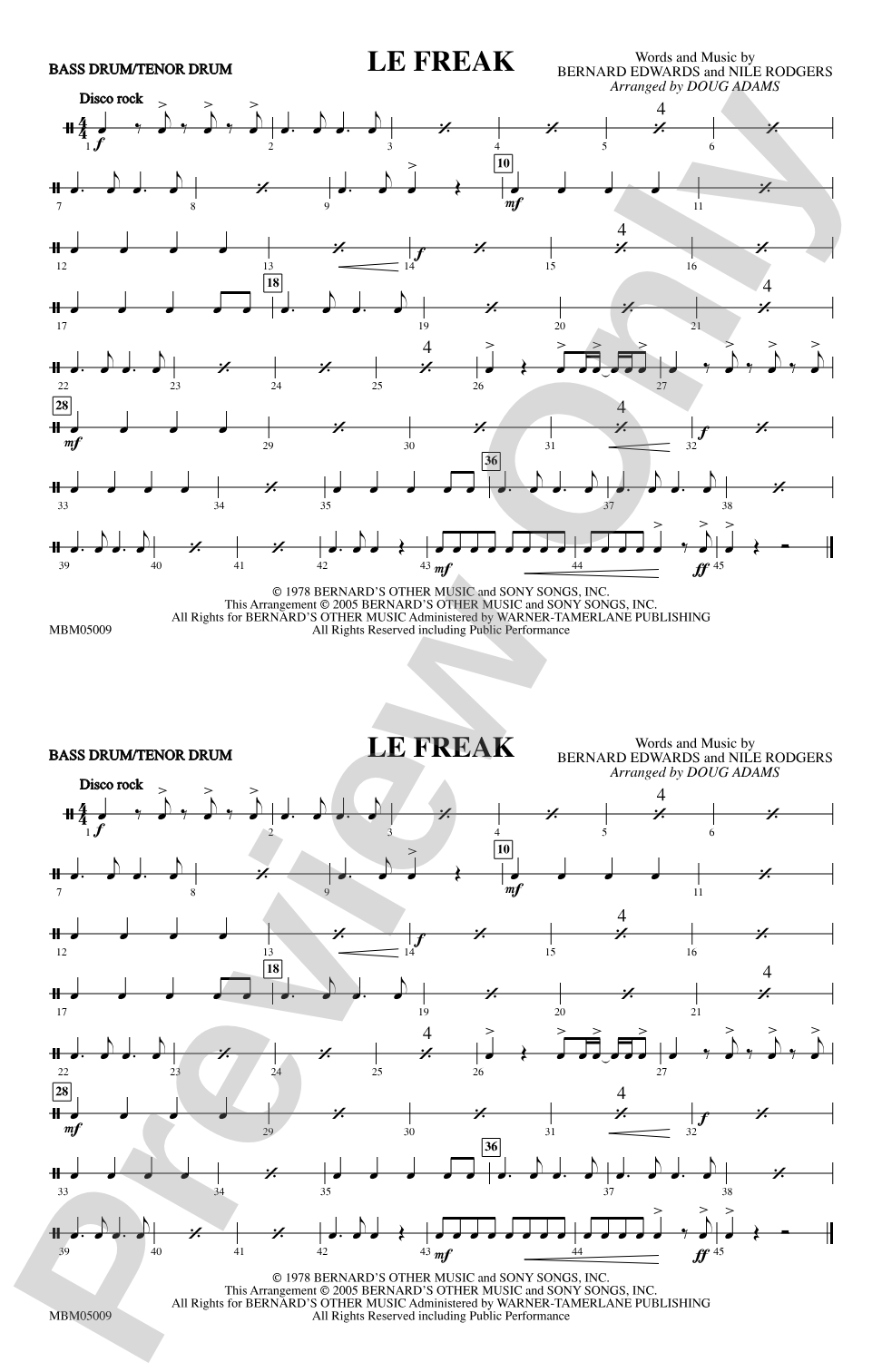 Le Freak: Bass Drum/Tenor Drum