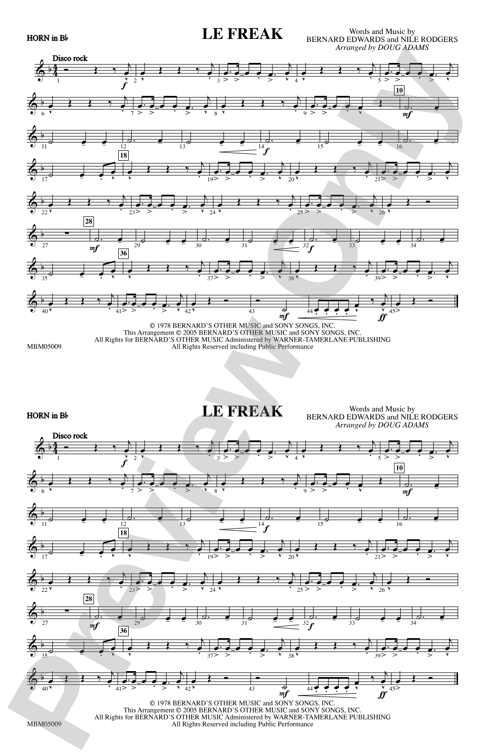 Le Freak: Horn in B flat