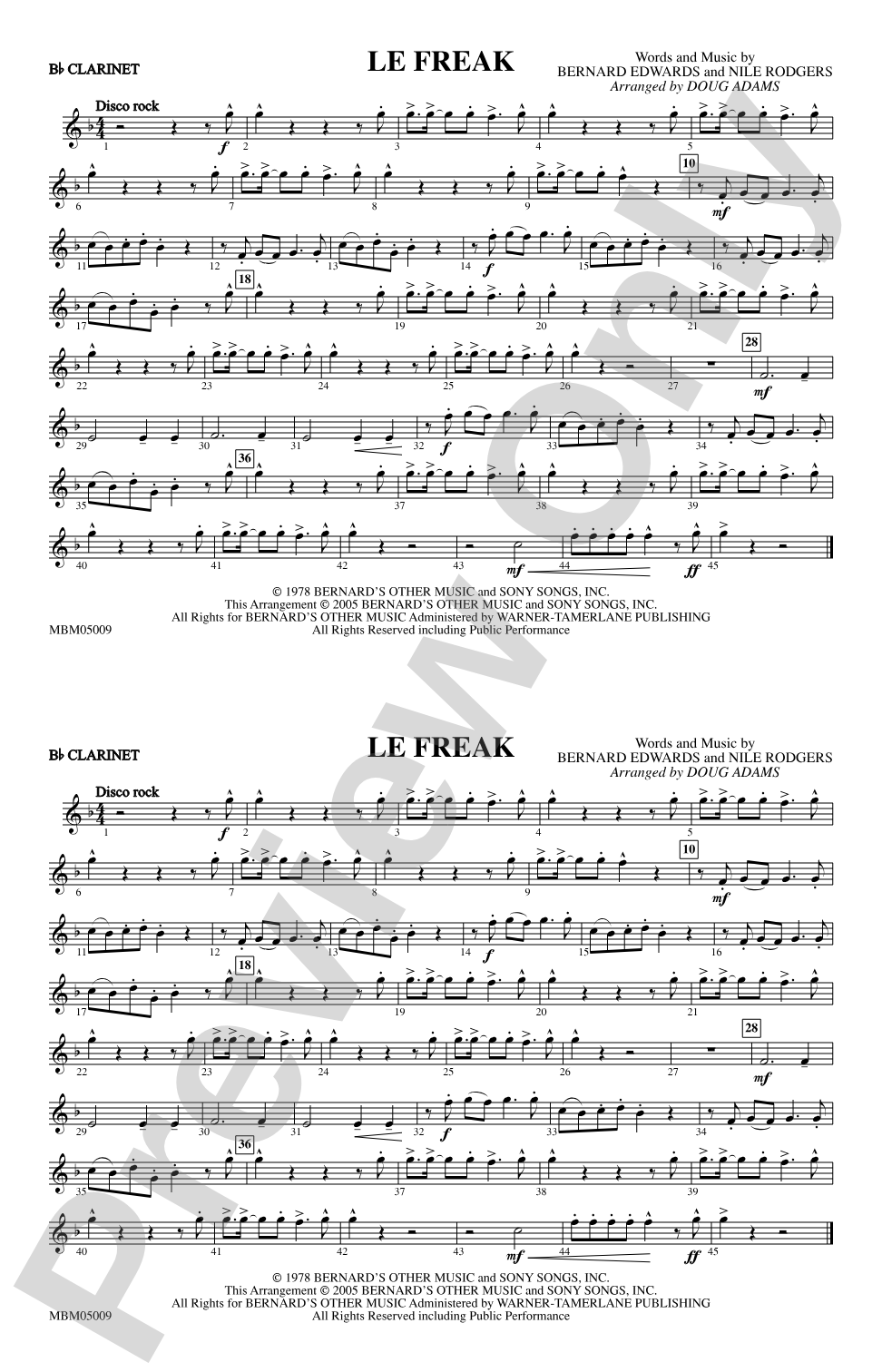 Le Freak: 1st B-flat Clarinet