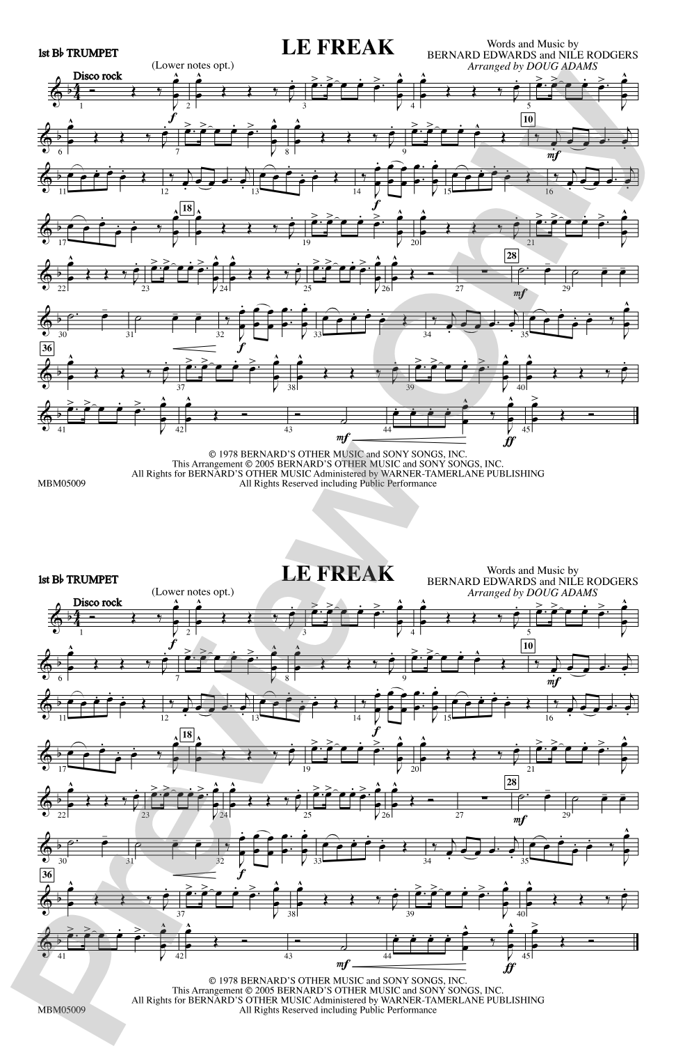 Le Freak: 1st B-flat Trumpet