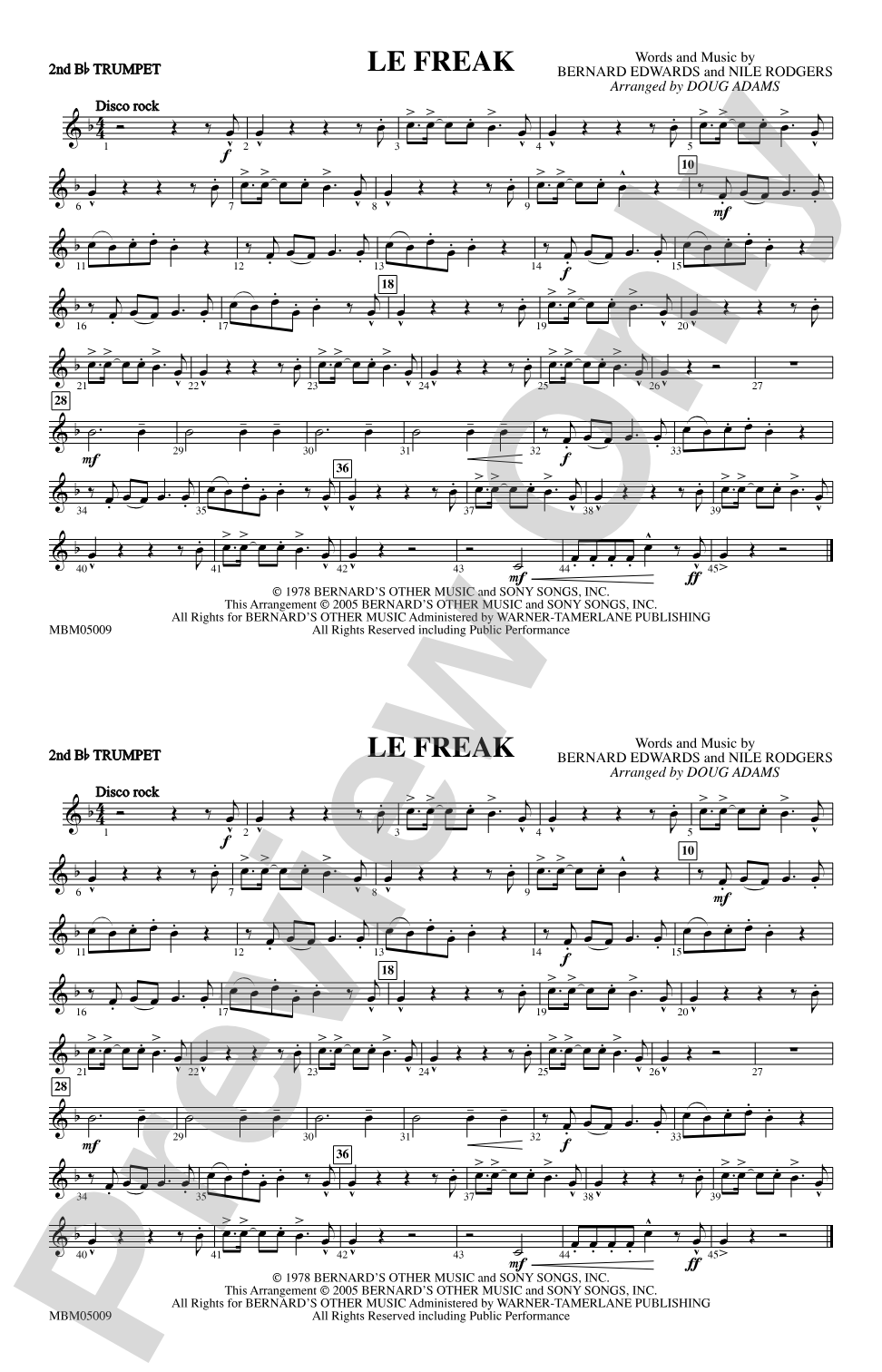Le Freak: 2nd B-flat Trumpet
