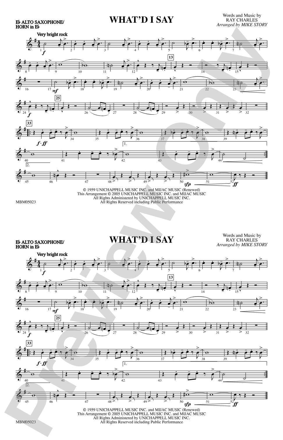 What'd I Say: E-flat Alto Saxophone