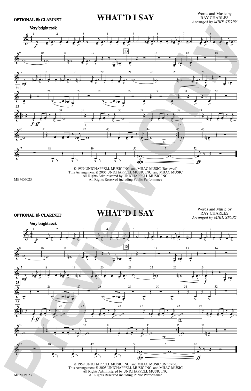What'd I Say: Optional Bb Clarinet