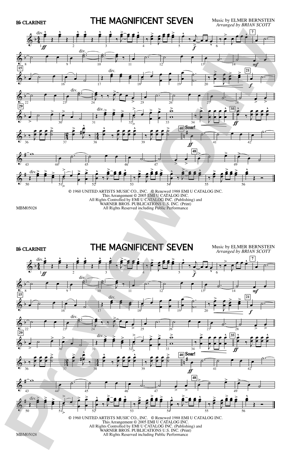 The Magnificent Seven: 1st B-flat Clarinet