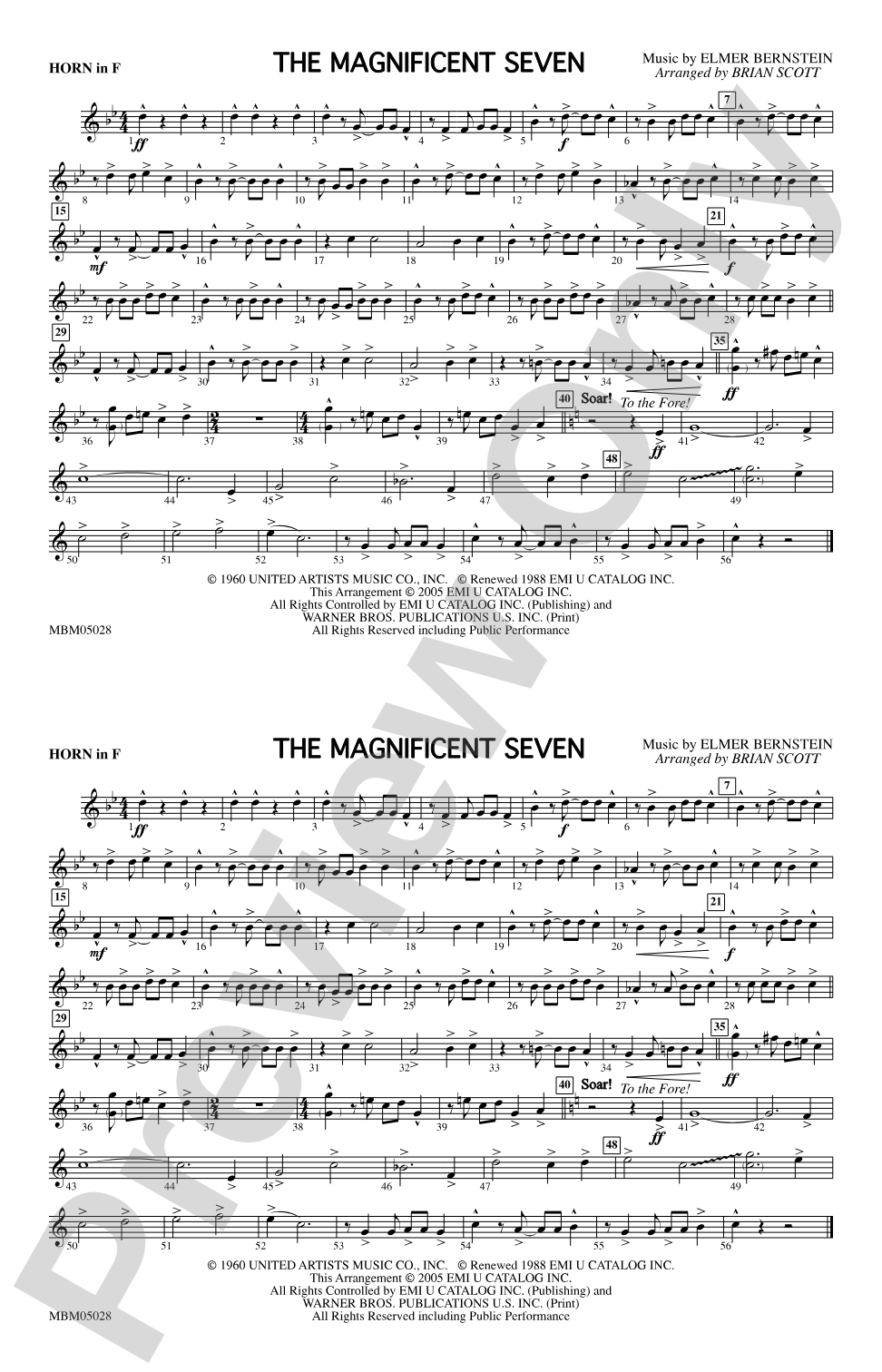 The Magnificent Seven: 1st F Horn