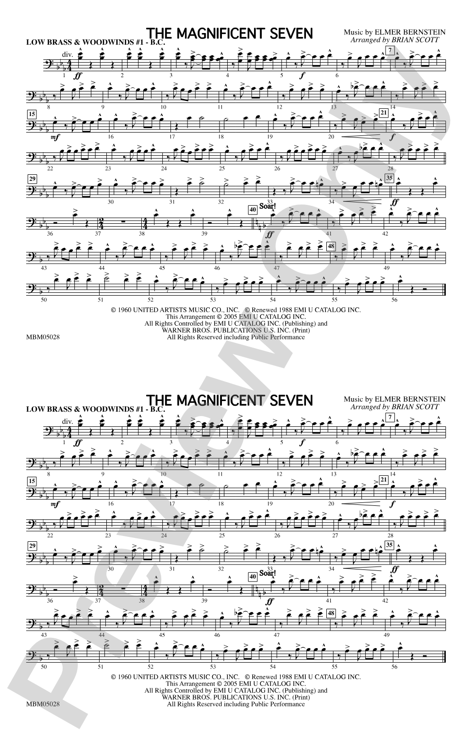 The Magnificent Seven: Low Brass & Woodwinds #1 - Bass Clef