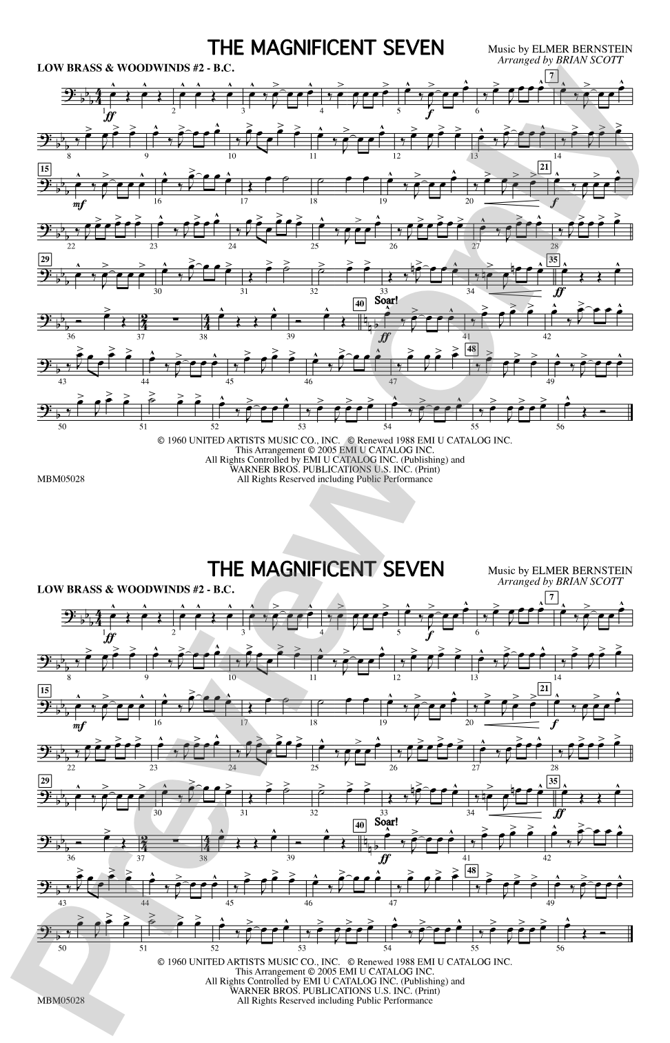 The Magnificent Seven: Low Brass & Woodwinds #2 - Bass Clef
