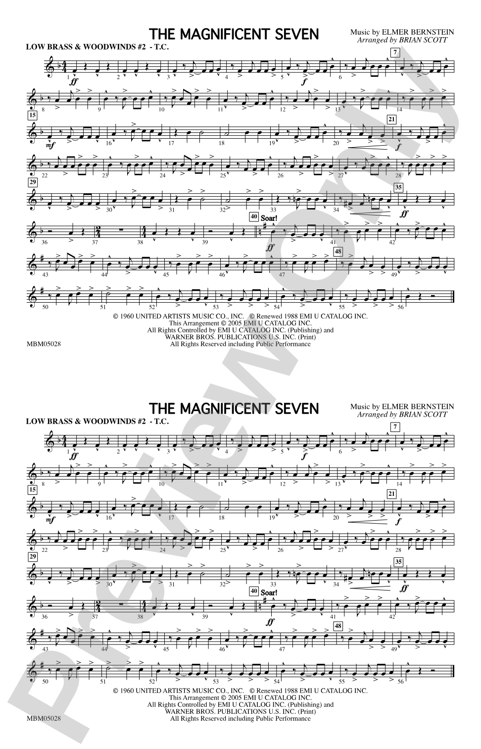 The Magnificent Seven: Low Brass & Woodwinds #2 - Treble Clef