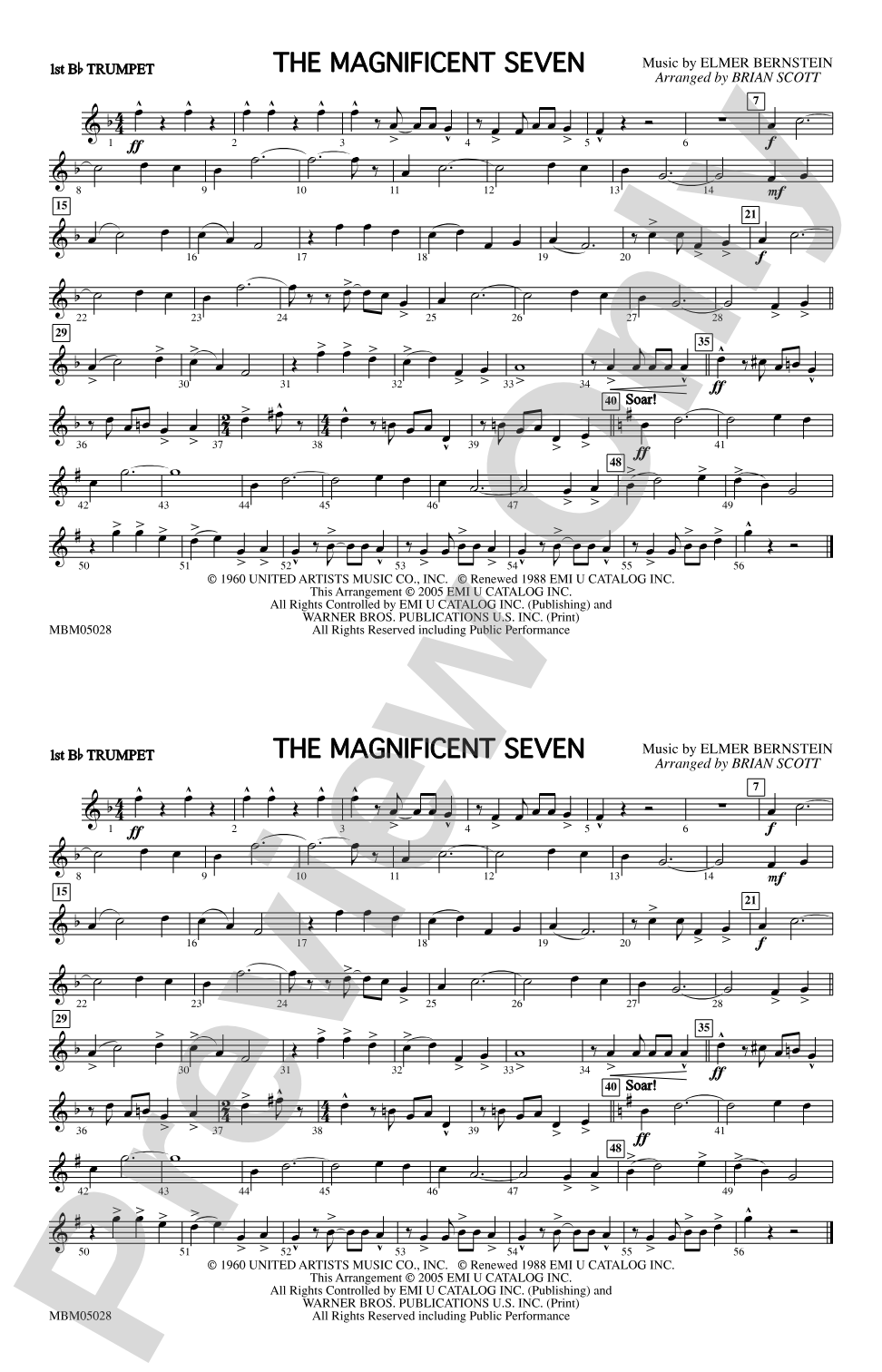 The Magnificent Seven: 1st B-flat Trumpet