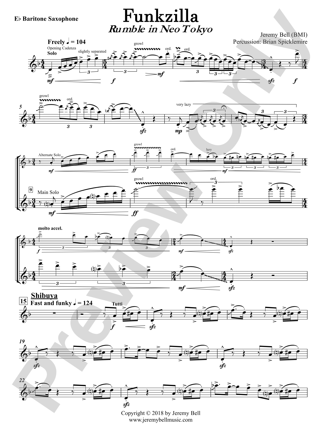 Funkzilla: Rumble in Neo Tokyo: E-flat Baritone Saxophone