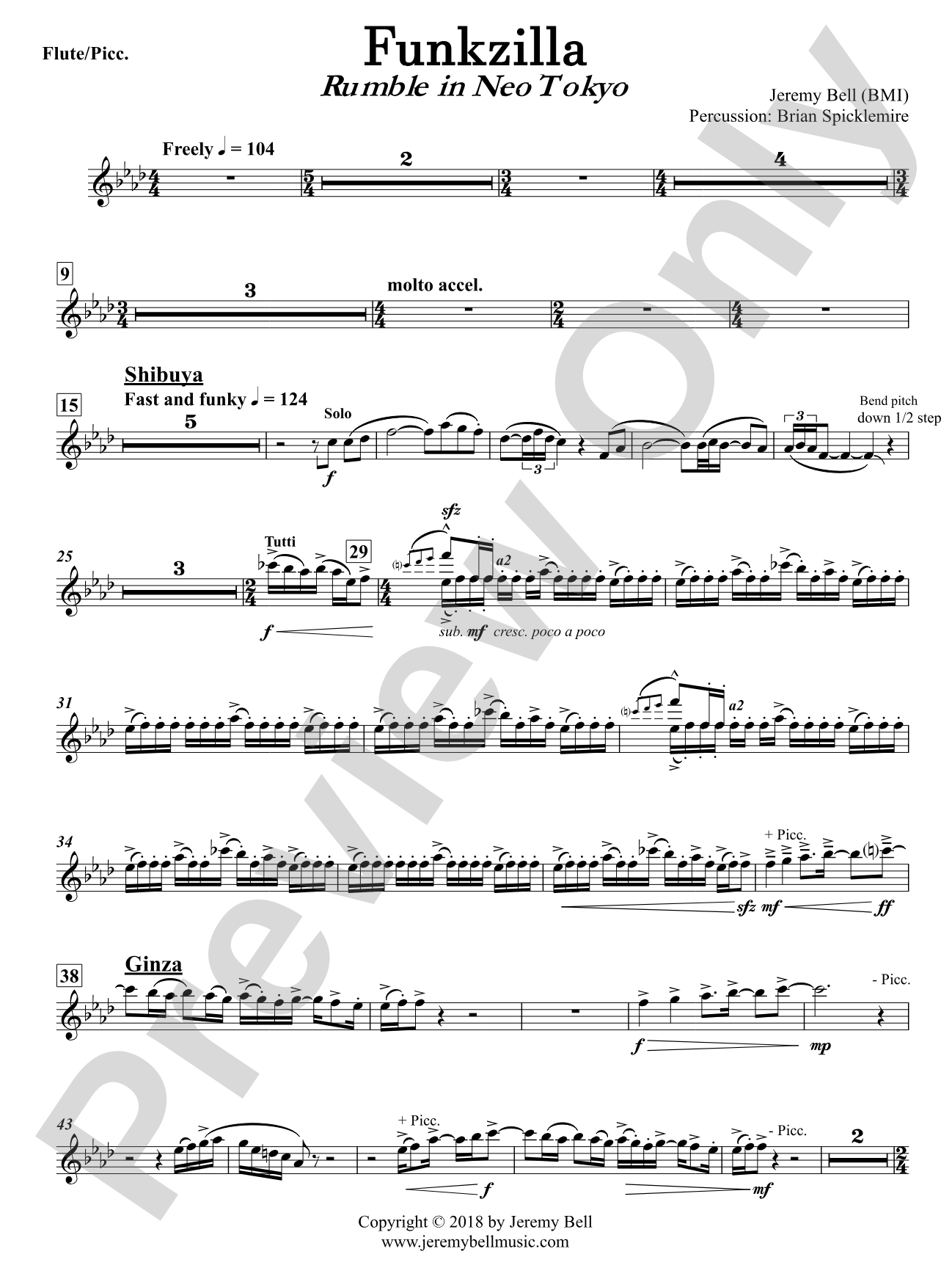 Funkzilla: Rumble in Neo Tokyo: Flute/Picc