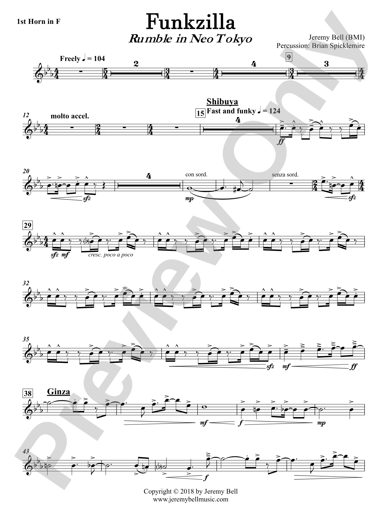 Funkzilla: Rumble in Neo Tokyo: 1st Horn in F