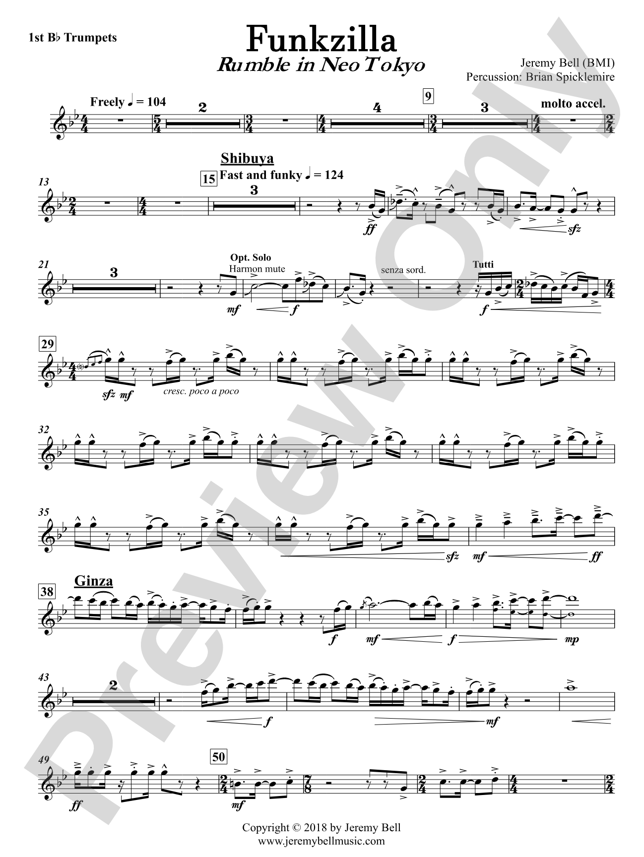 Funkzilla: Rumble in Neo Tokyo: 1st B-flat Trumpet