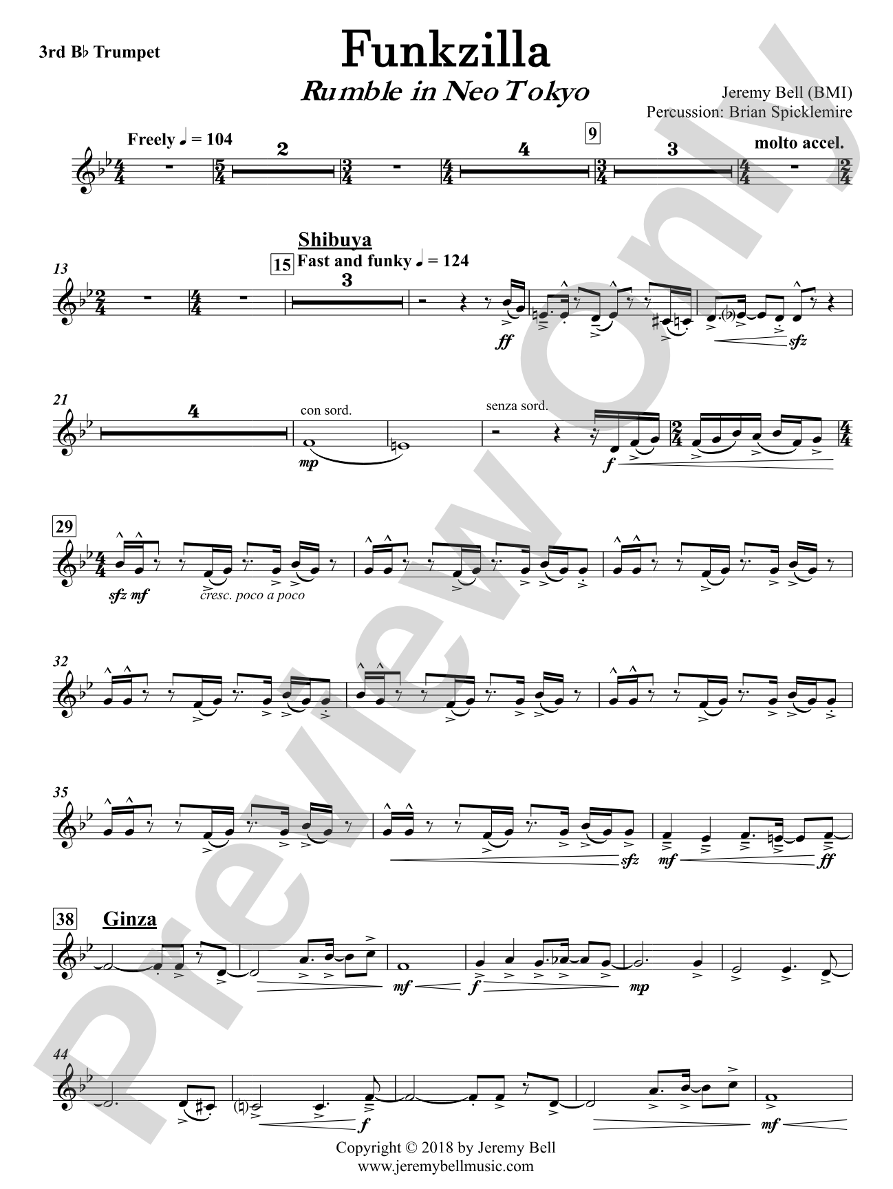 Funkzilla: Rumble in Neo Tokyo: 3rd B-flat Trumpet