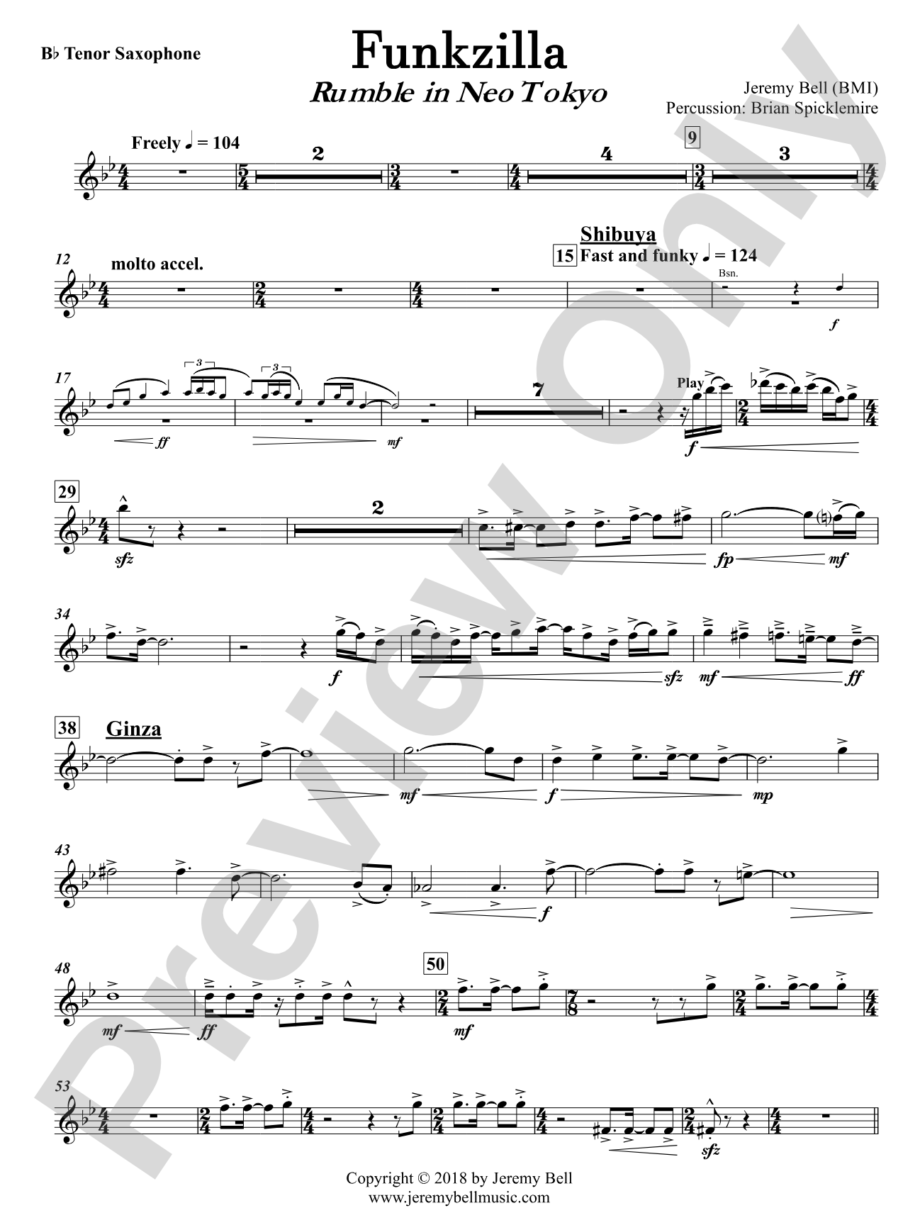 Funkzilla: Rumble in Neo Tokyo: B-flat Tenor Saxophone