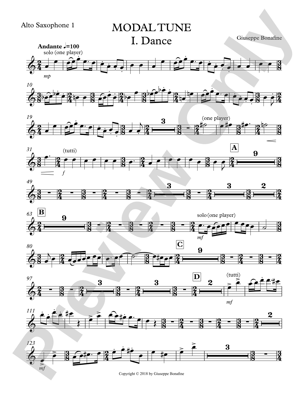 Modal Tune: 1st E-flat Alto Saxophone