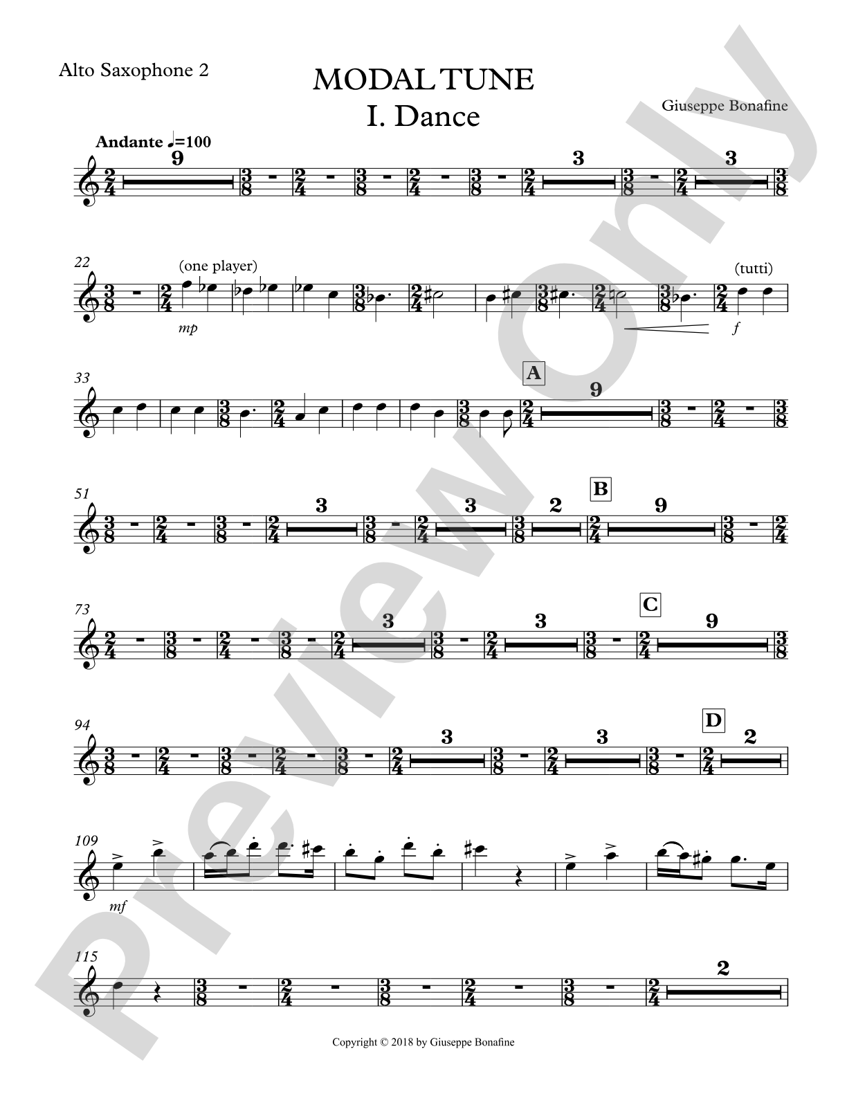 Modal Tune: 2nd E-flat Alto Saxophone