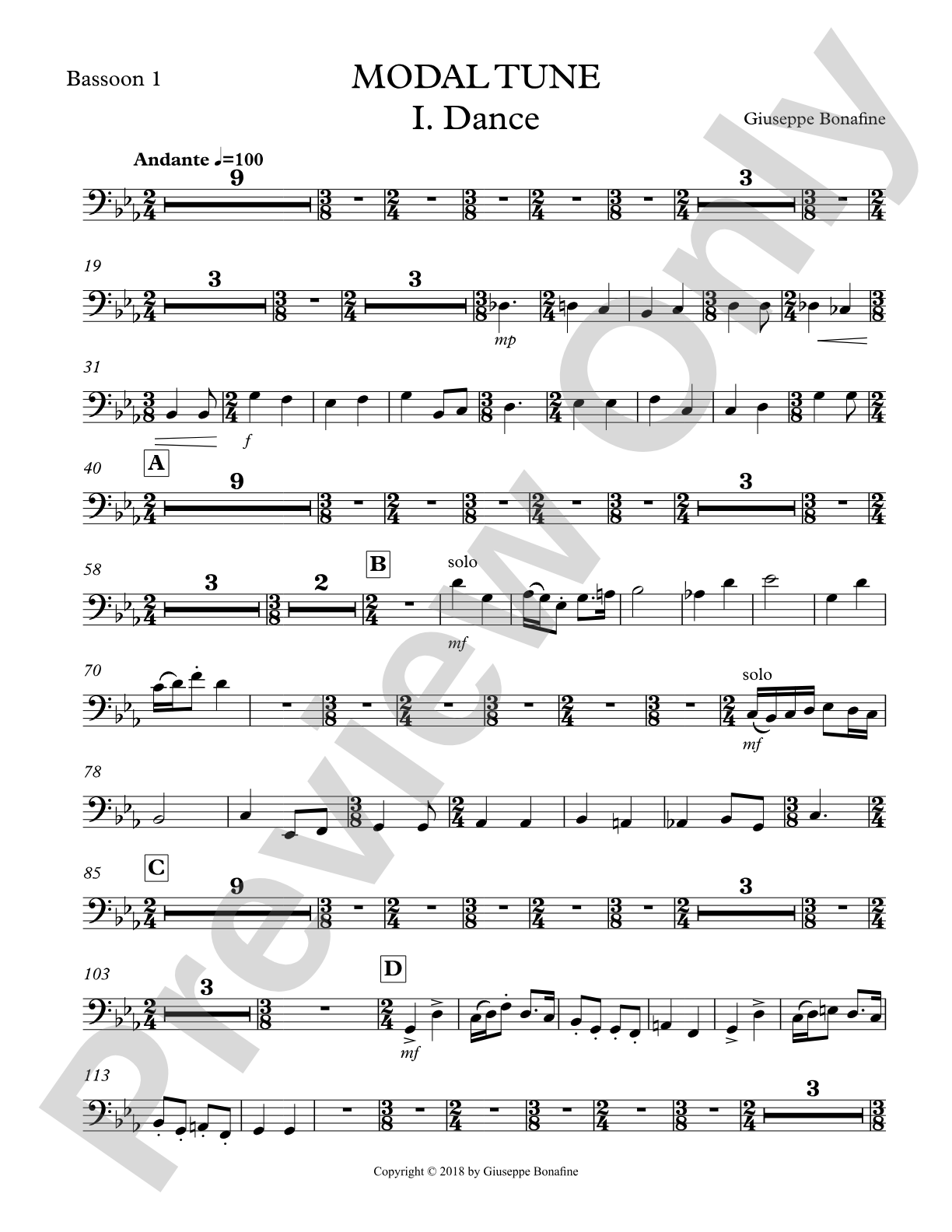 Modal Tune: 1st Bassoon