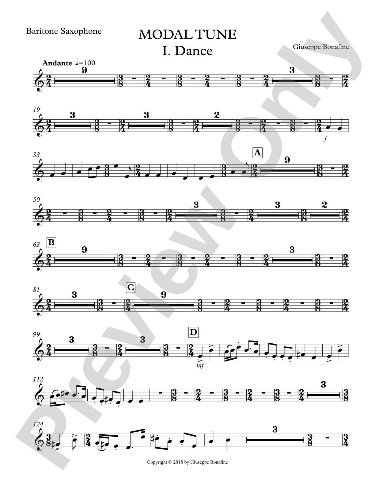 Modal Tune: E-flat Baritone Saxophone