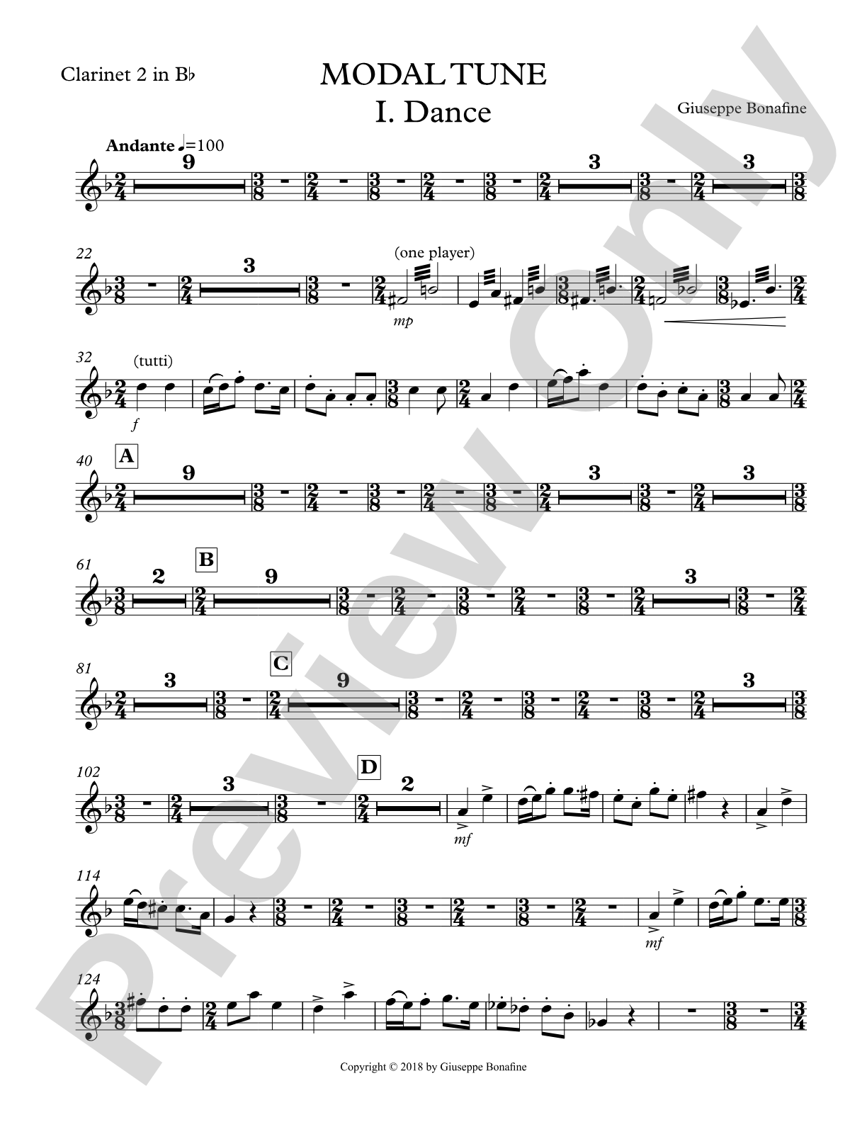 Modal Tune: 2nd B-flat Clarinet