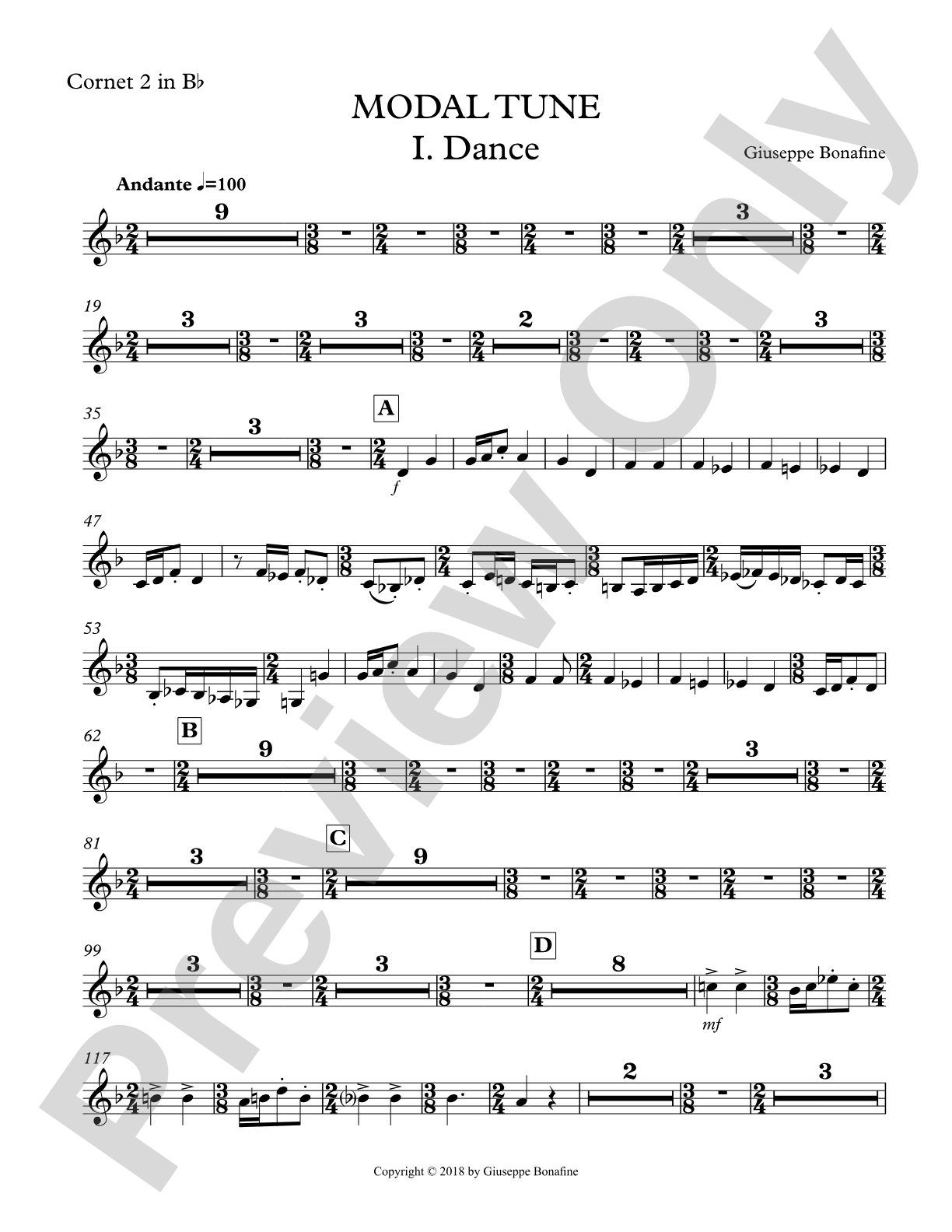 Modal Tune: 2nd B-flat Cornet