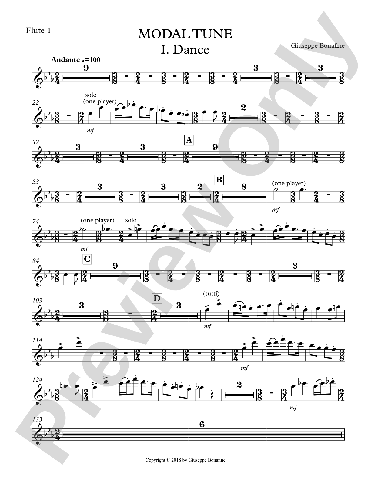 Modal Tune: 1st Flute