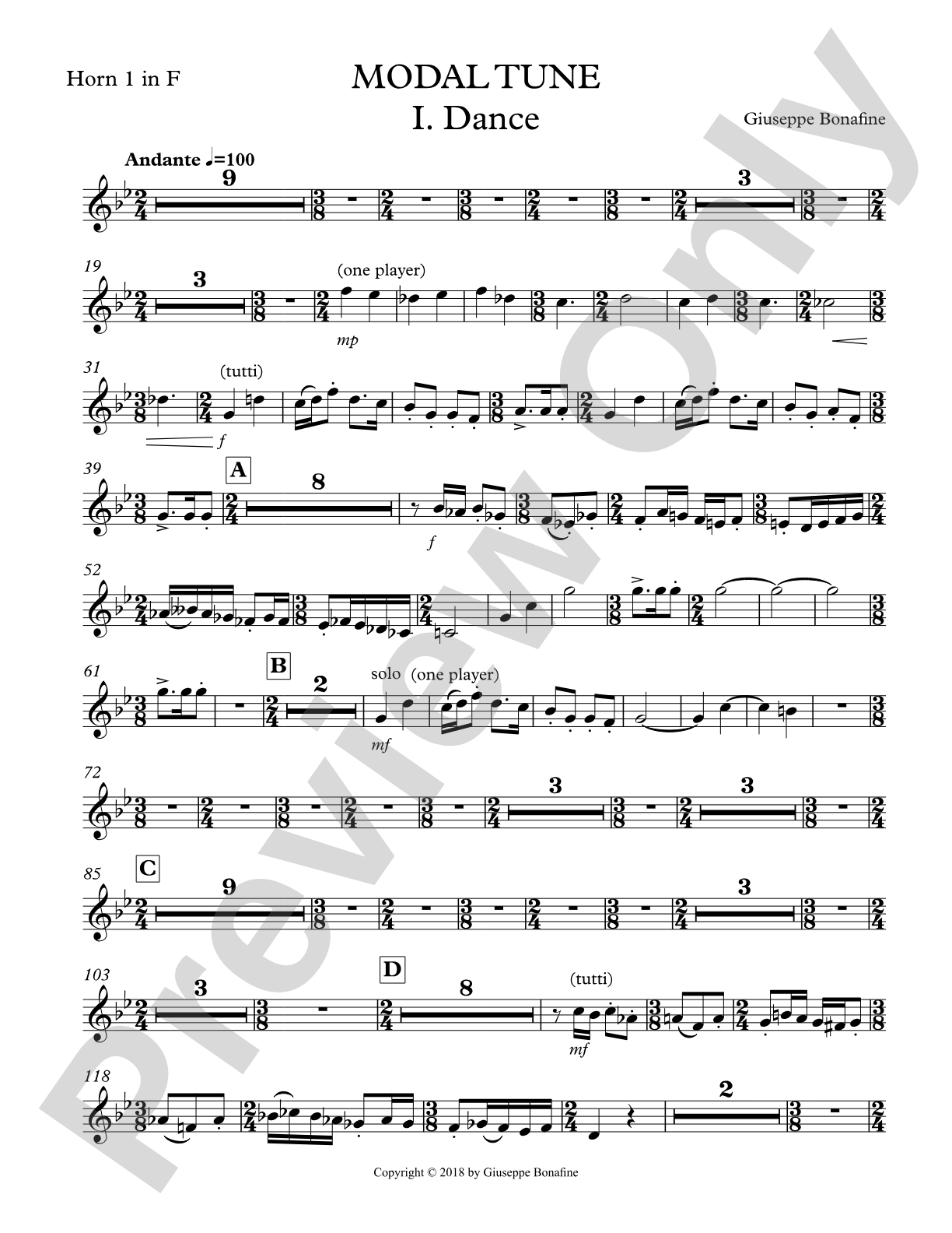 Modal Tune: 1st Horn in F