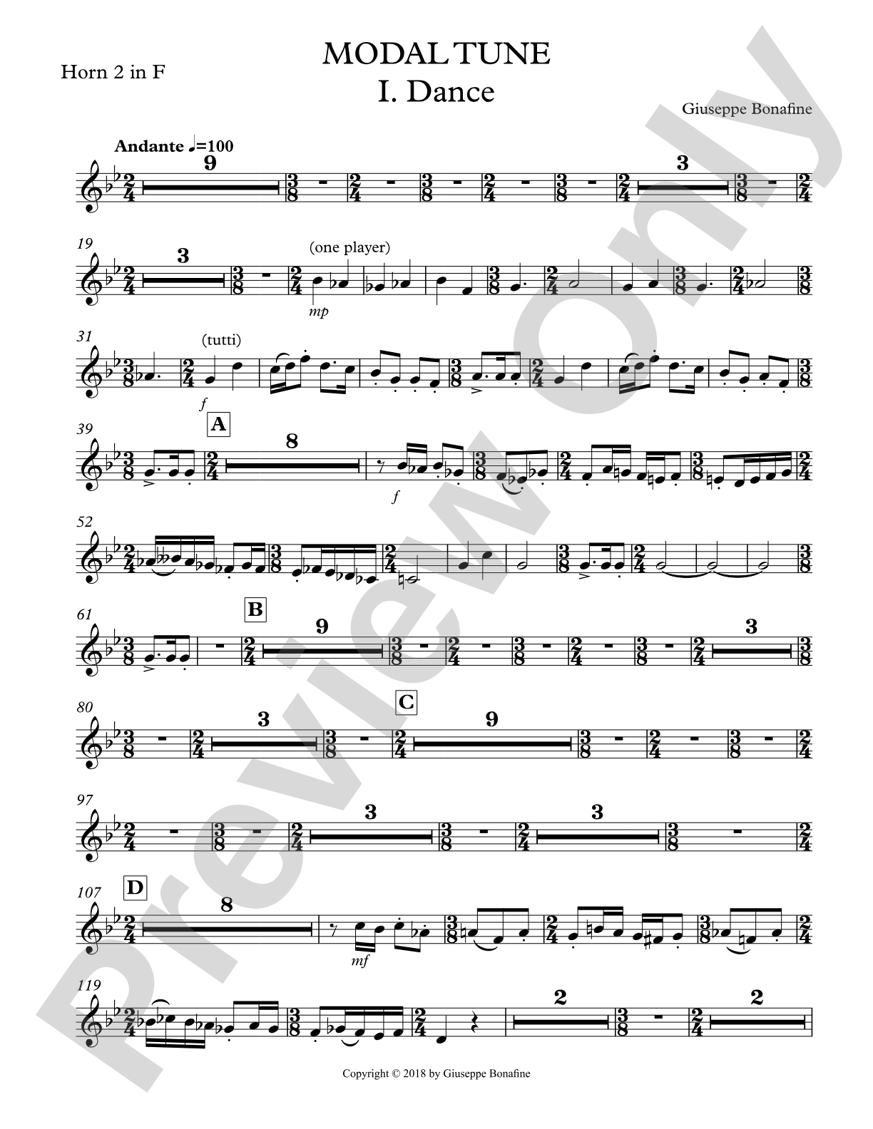 Modal Tune: 2nd Horn in F
