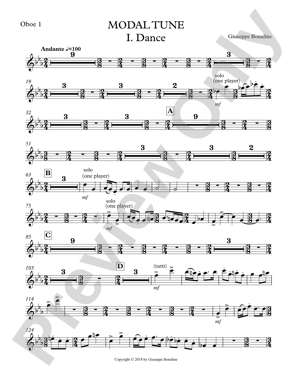 Modal Tune: 1st Oboe