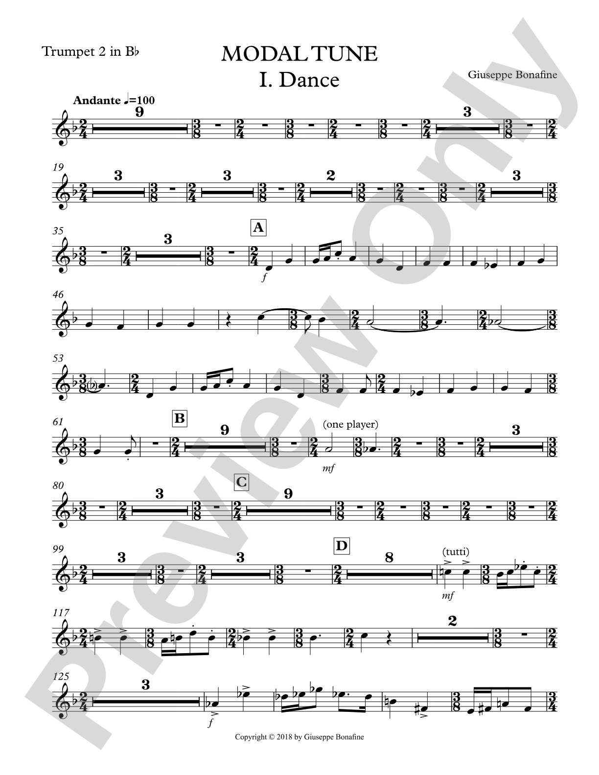 Modal Tune: 2nd B-flat Trumpet