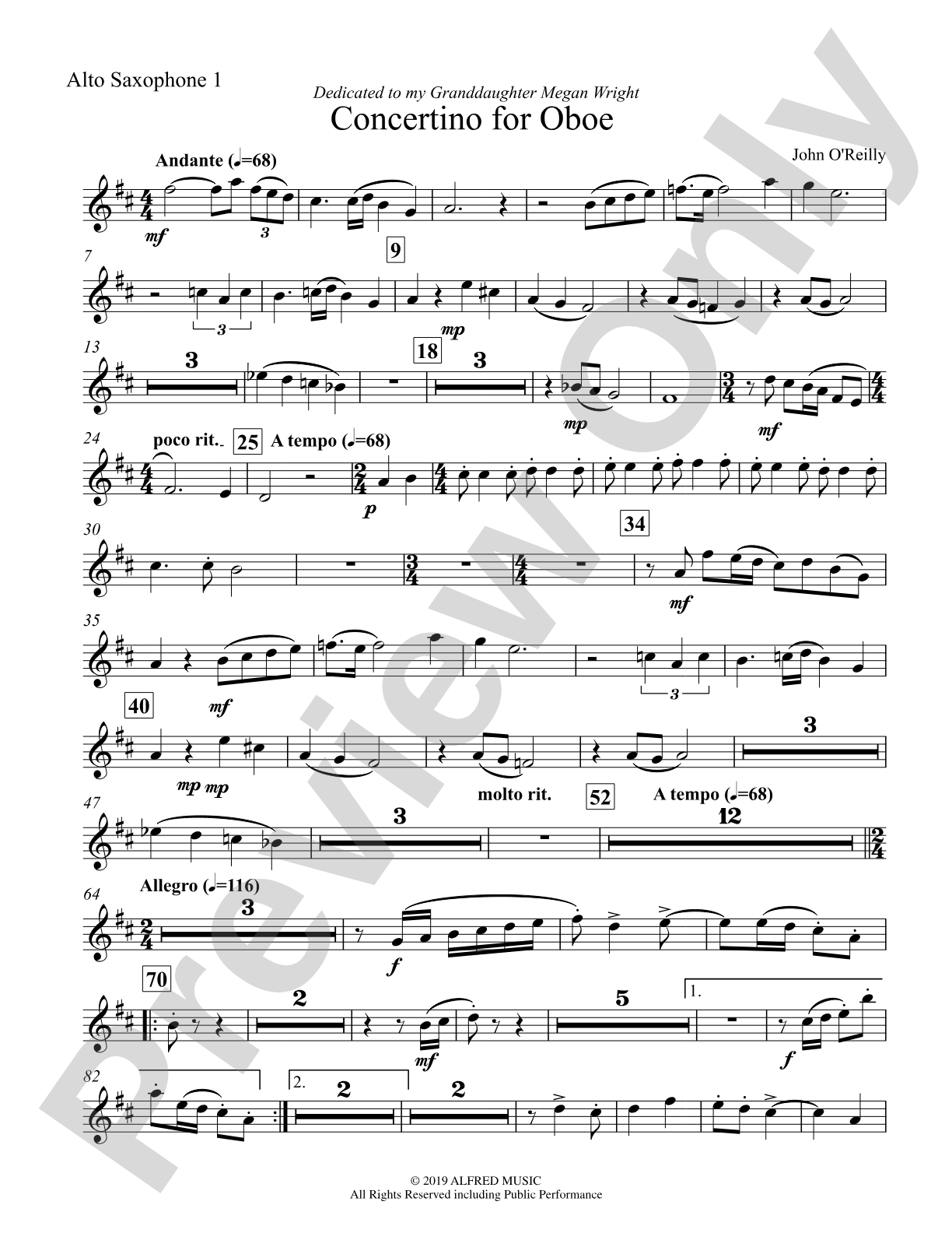 Concertino for Oboe: 1st E-flat Alto Saxophone