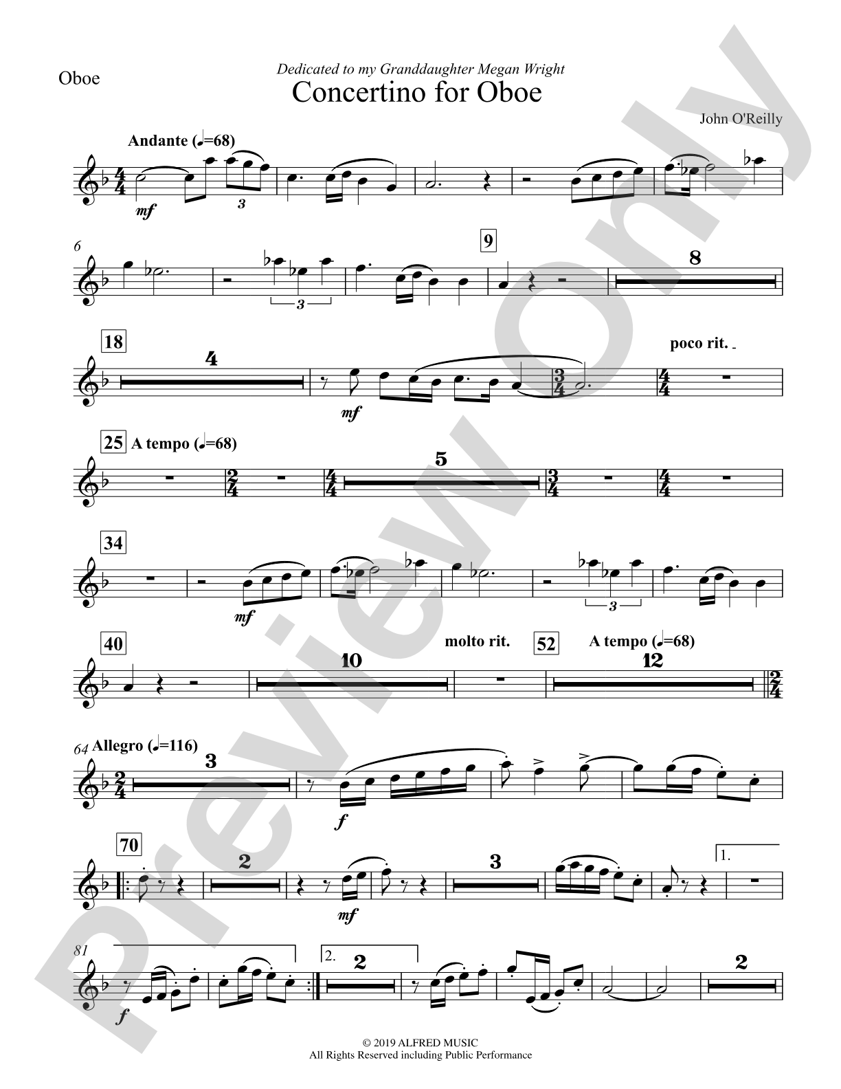 Concertino for Oboe: Oboe