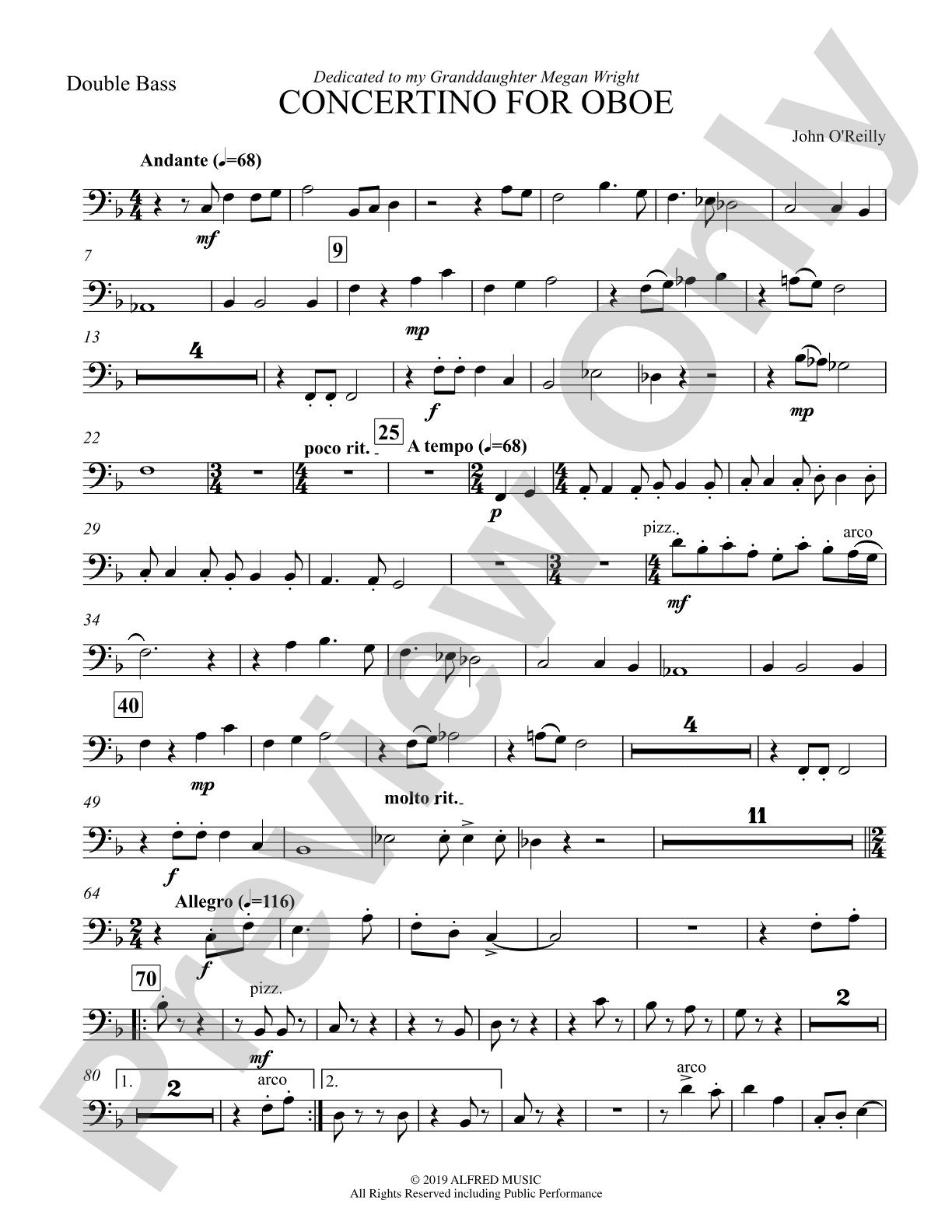 Concertino for Oboe: Double Bass