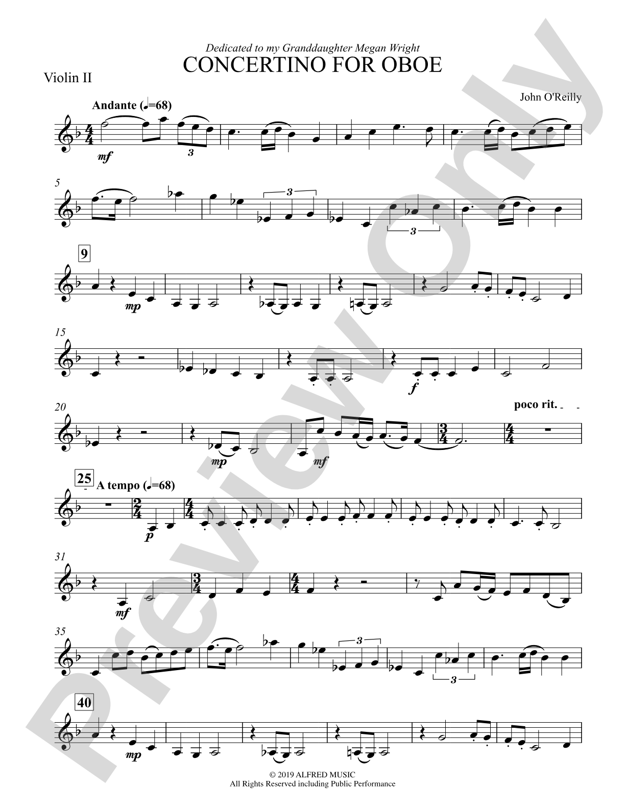 Concertino for Oboe: 2nd Violin