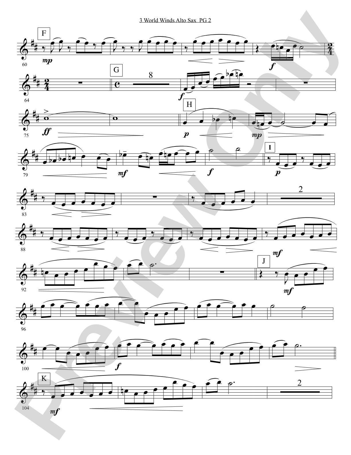 Three World Winds: E-flat Alto Saxophone
