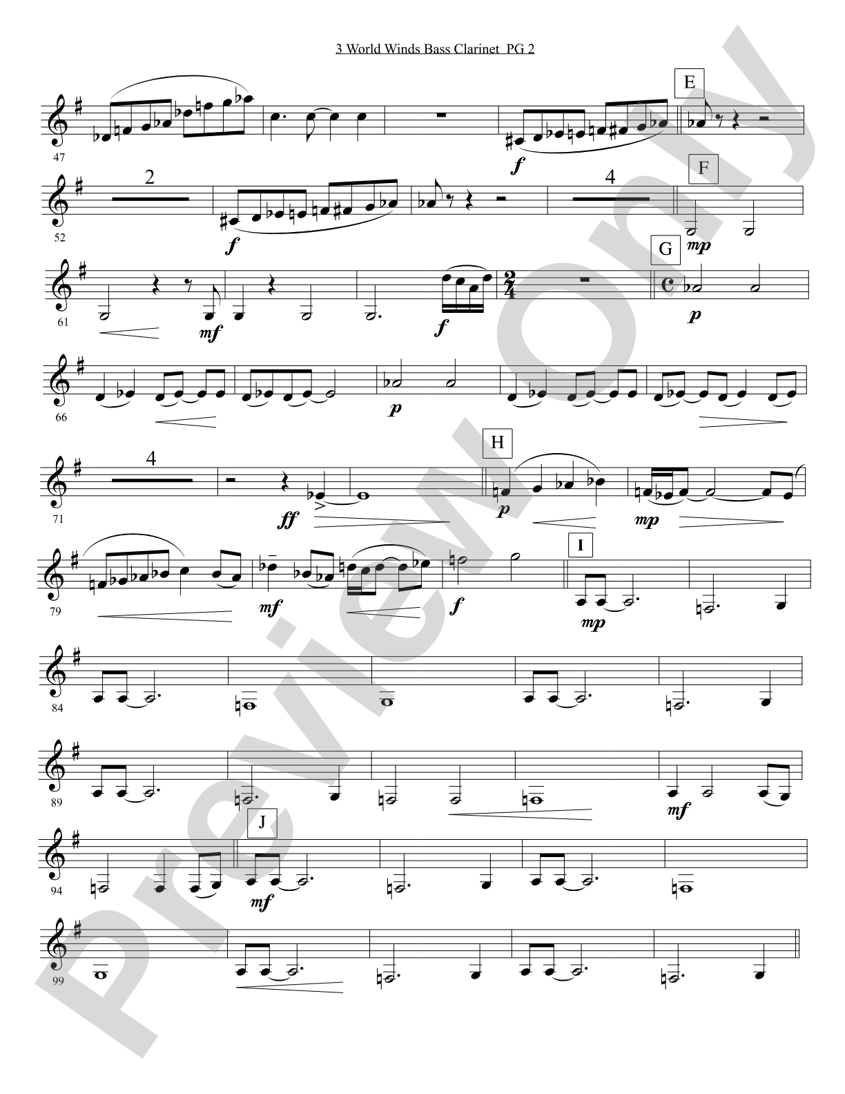 Three World Winds: B-flat Bass Clarinet