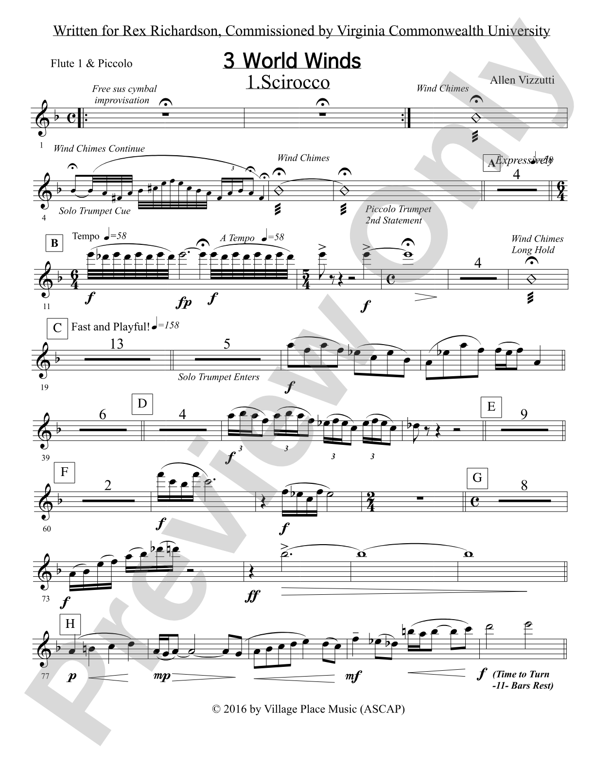Three World Winds: 1st Flute & Piccolo